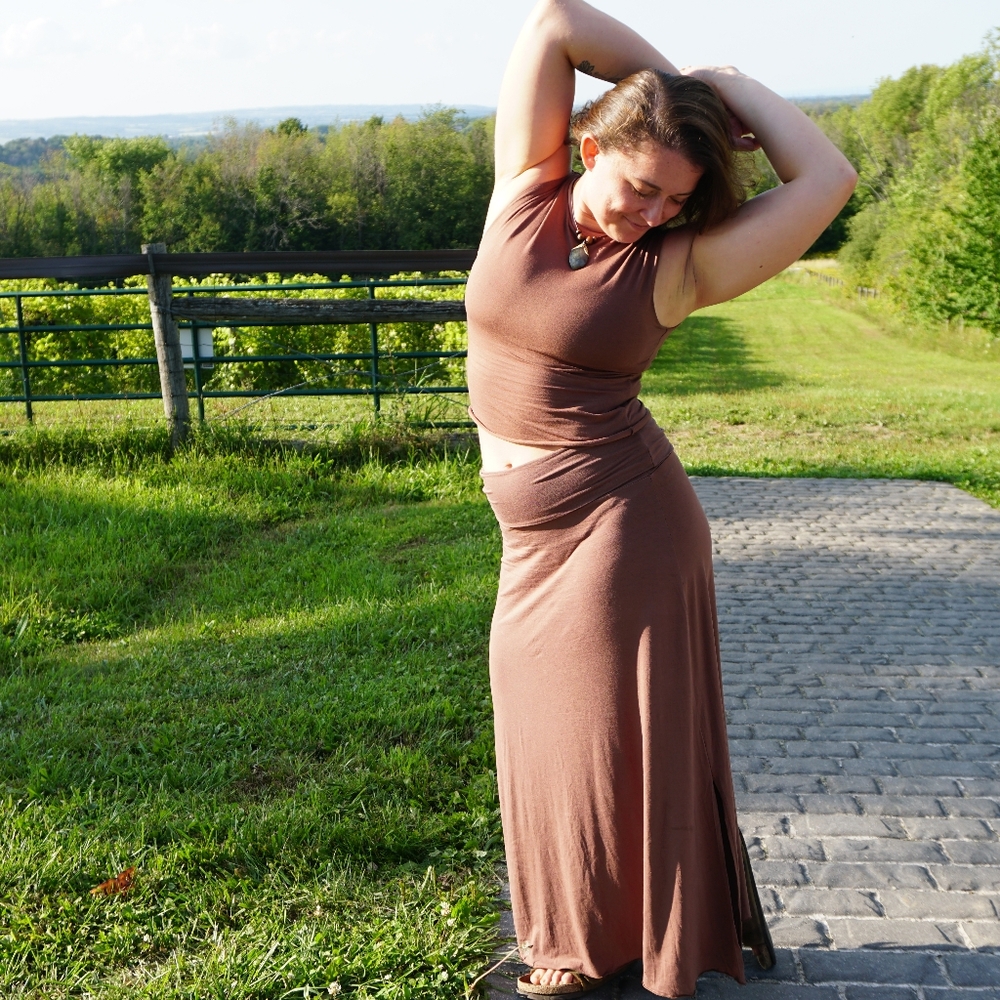 Indigo Luna Chocolate Layla Tank and Agni Skirt